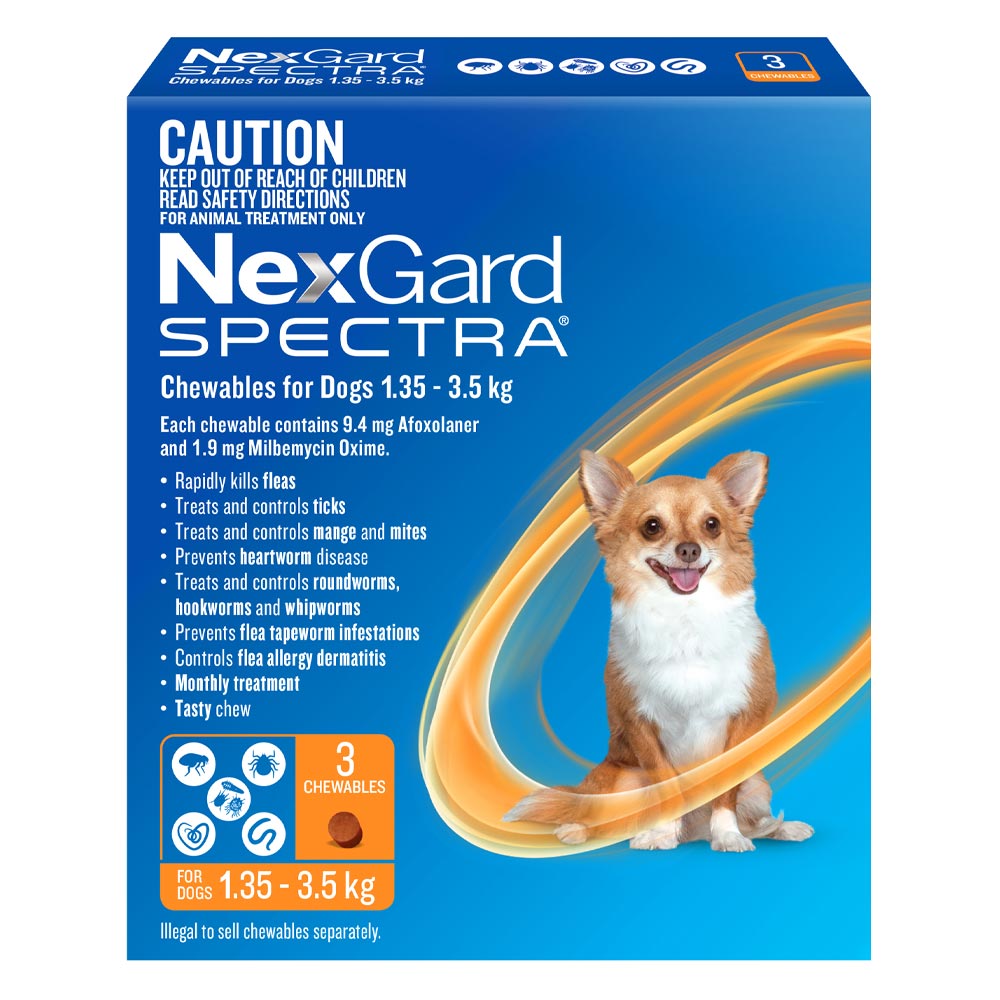 Nexgard Spectra Orange For Very Small Dogs 1.35 - 3.5kg