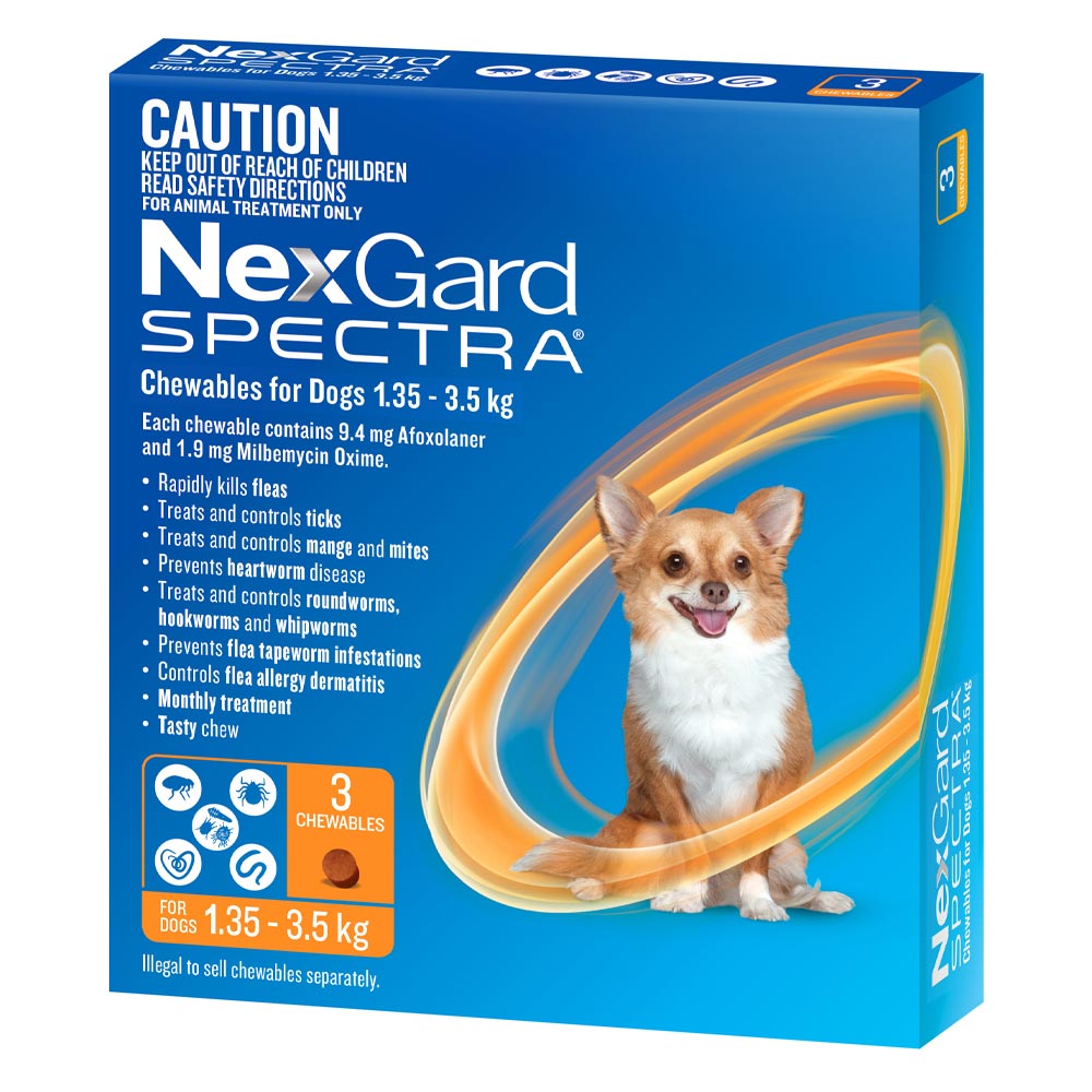 Nexgard Spectra Orange For Very Small Dogs 1.35 - 3.5kg