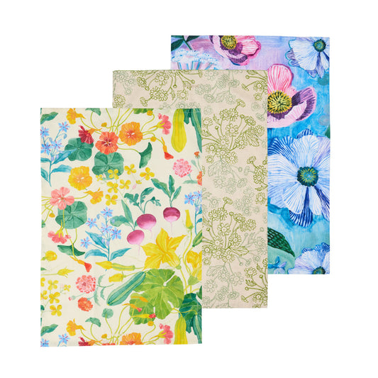 Ecology Market Garden Set of 3 Tea Towels