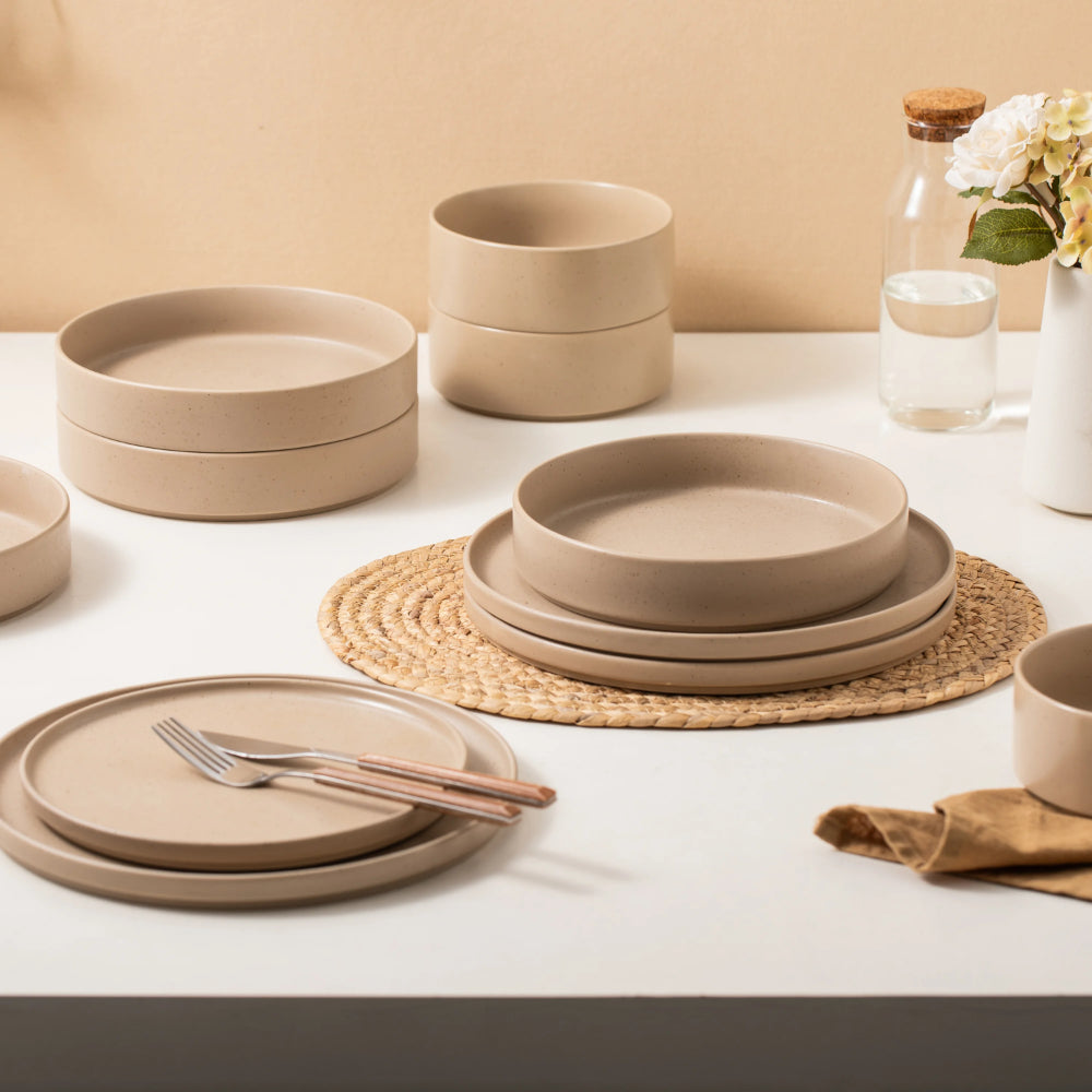 Ecology Lento 16 Piece Dinner Set Brown