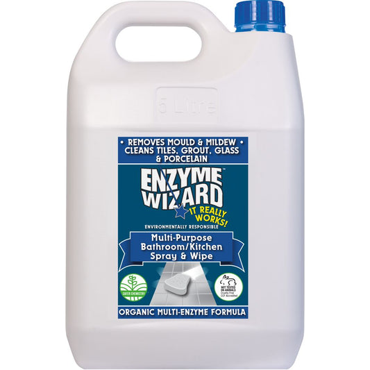 Enzyme Wizard Multi Purpose Bathroom & Kitchen Spray & Wipe 5L