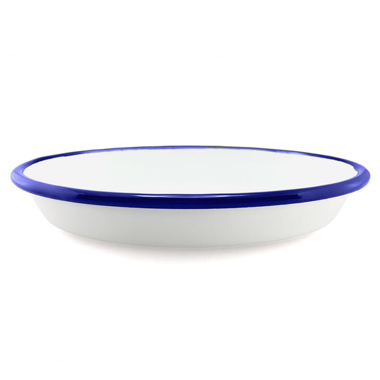 Falcon Pie Dish Oval 18cm White & Blue
