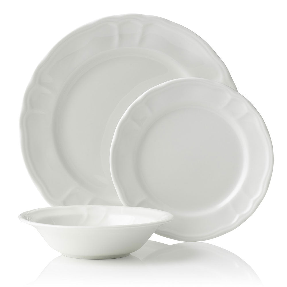 Noritake Baroque White 12 Piece Dinner Set