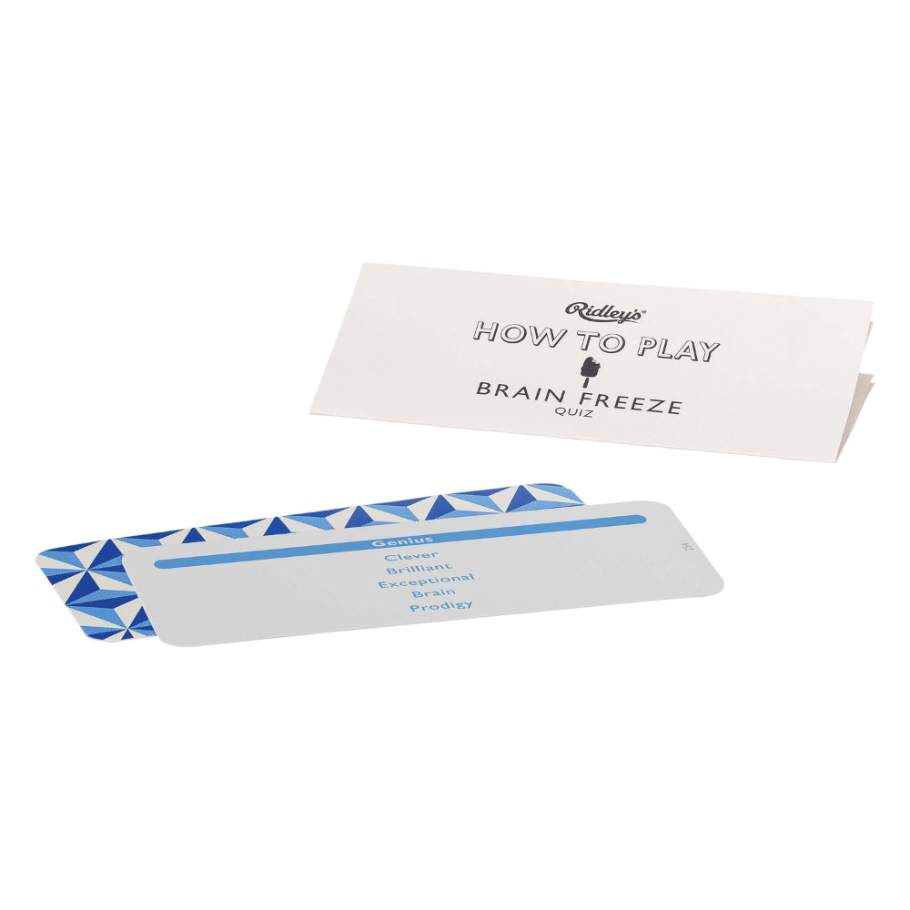 Games Room Brain Freeze Quiz Cards