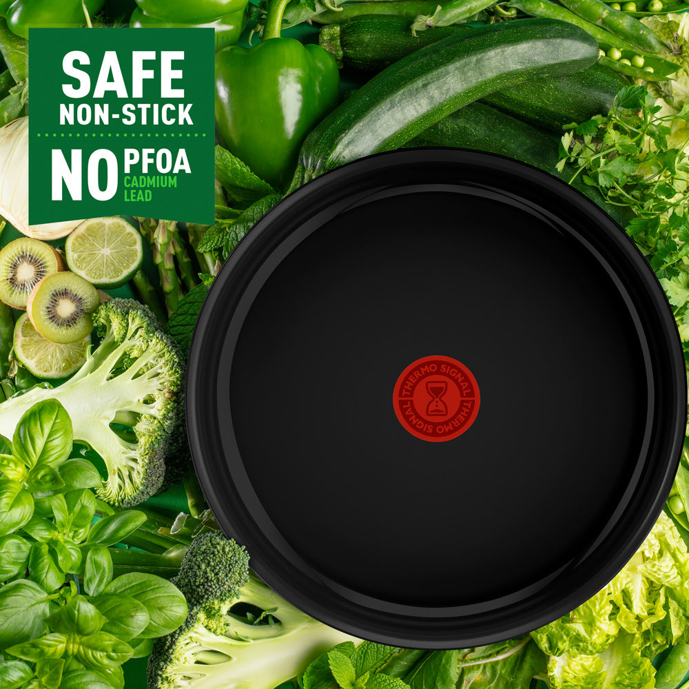 Tefal Renew Black Induction Ceramic Sautepan and Lid 24cm