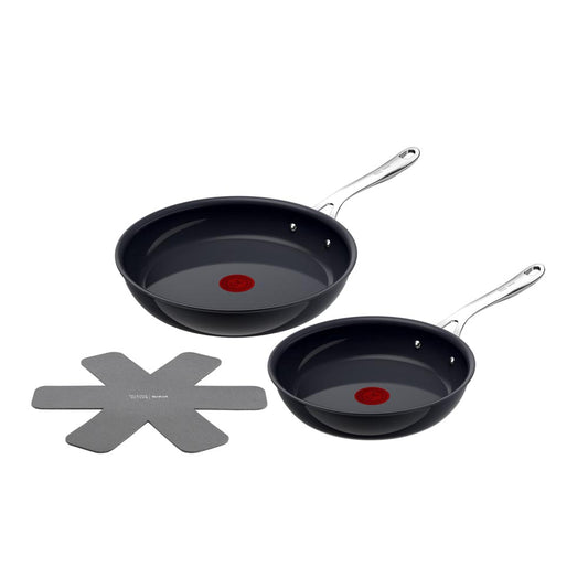 Tefal by Jamie Oliver Ceramic Enjoy Set of 2 Frying Pans with Pan Protector - MyHouse
