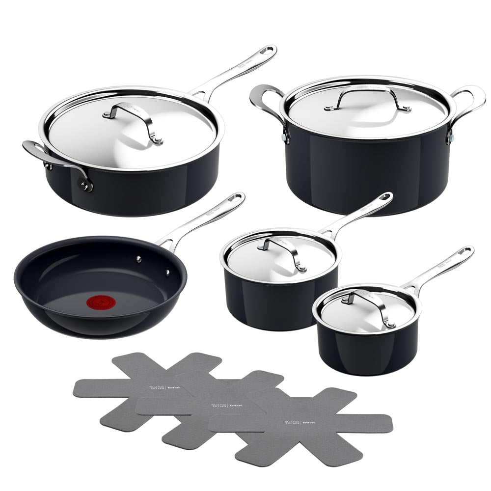 Tefal by Jamie Oliver Ceramic Enjoy 5 Piece Cookware Set with Pan Protectors - MyHouse