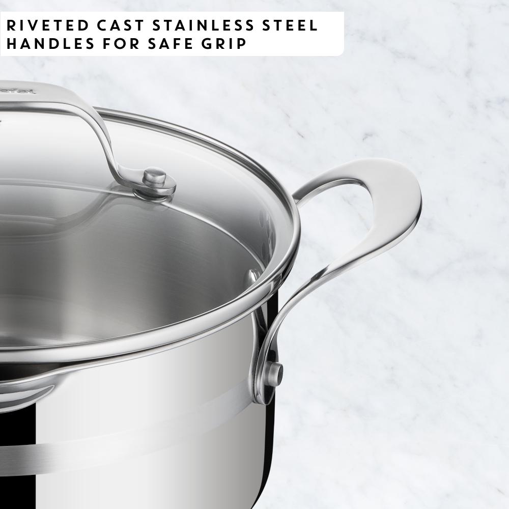 Jamie Oliver by Tefal Cook Smart Induction Stainless Steel 3 Piece Pot Set With Lids