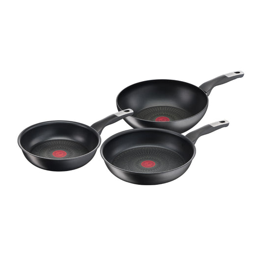 Tefal Unlimited Induction Non-Stick Triple Pack 24 & 28cm Frypan & 28cm Wok