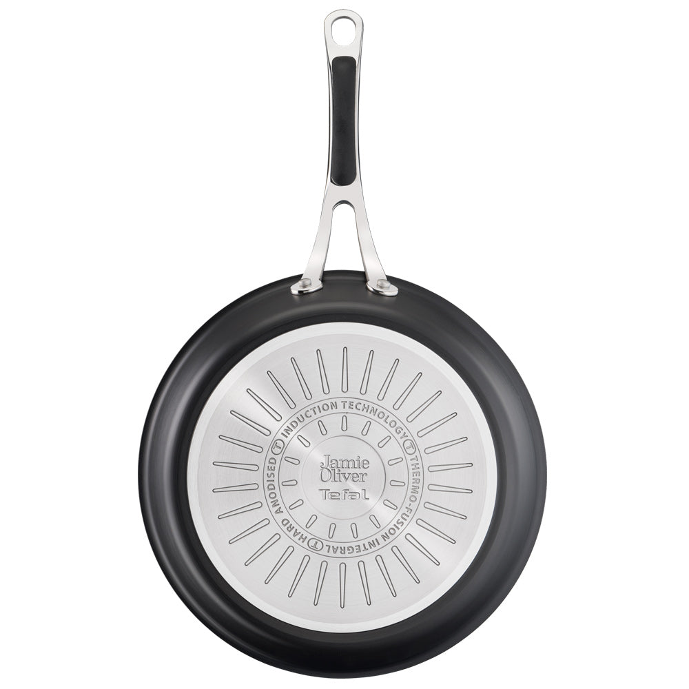 Jamie Oliver by Tefal Cooks Classic Set of 2 Induction Hard Anodised Frypans