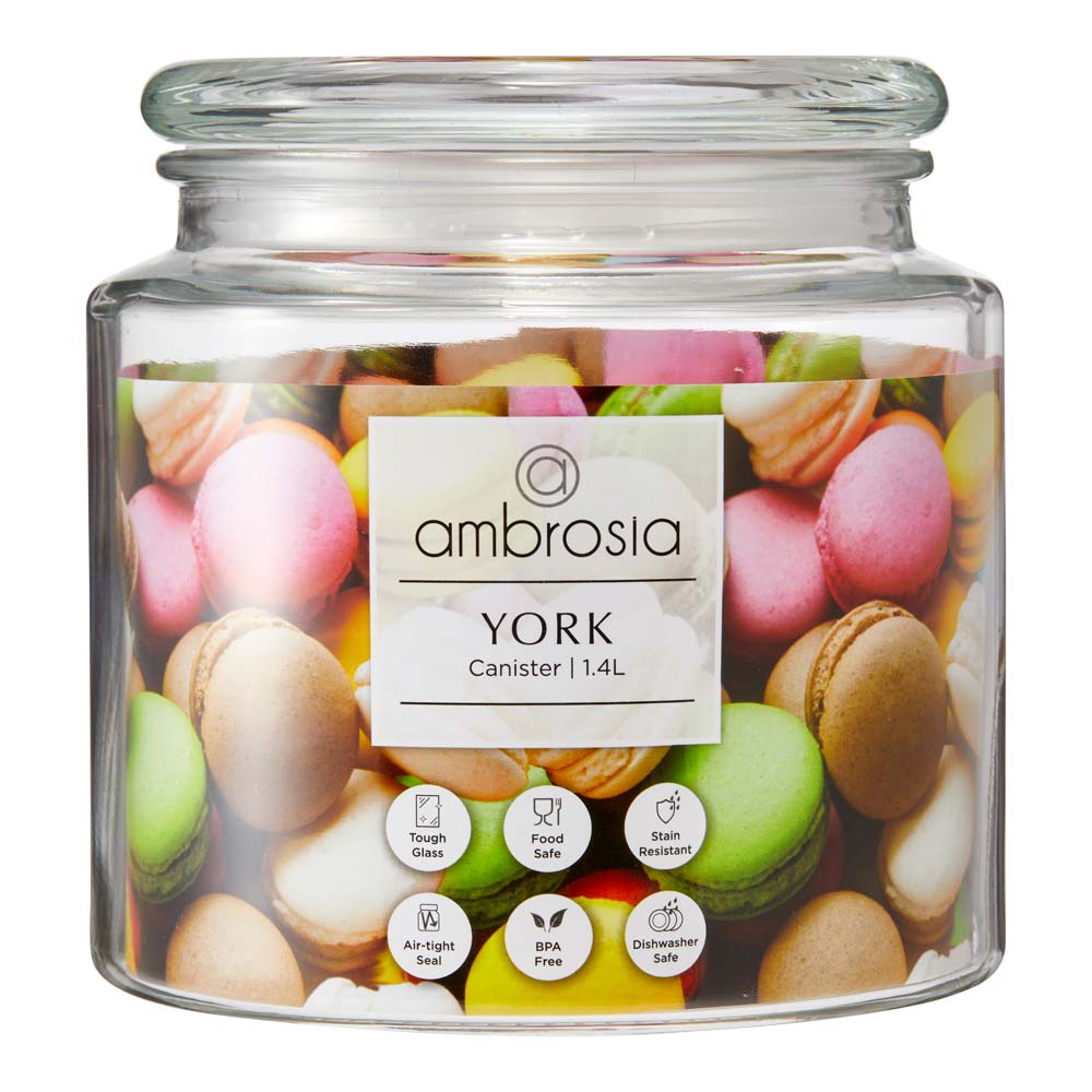 Ambrosia York Glass Canister 1.4L