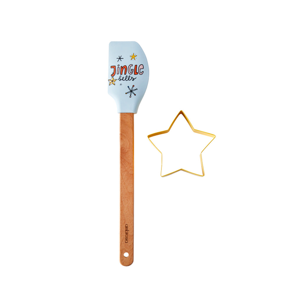 Ambrosia Santas Workshop Spatula with Cookie Cutter - Designs May Vary