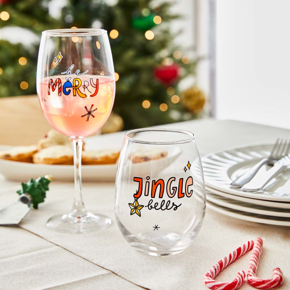 Ambrosia Santas Workshop Wine Glasses