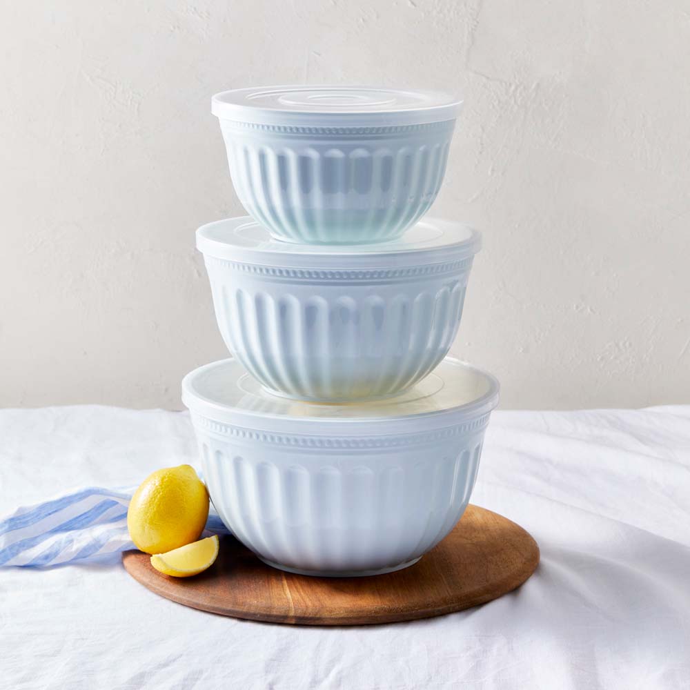 Ambrosia Azure Set of 3 Moulded Mixing Bowl