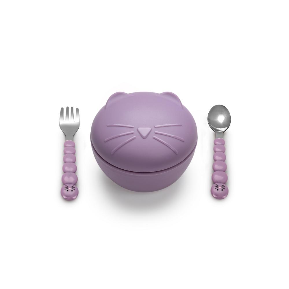 Melii Silicone Animal Bowls With Lid And Utensils - MyHouse