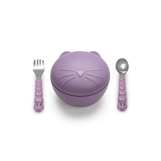Melii Silicone Animal Bowls With Lid And Utensils - MyHouse