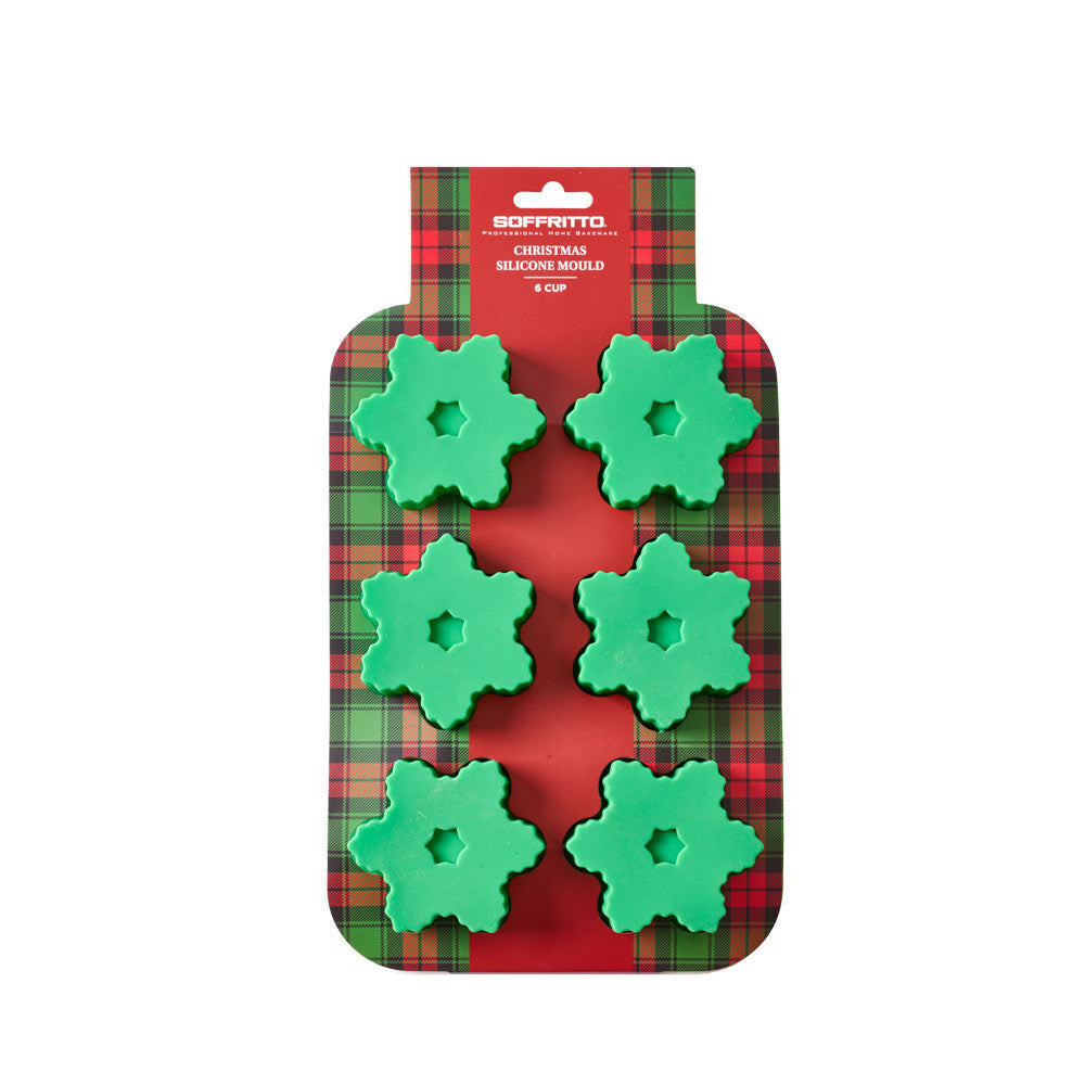 Soffritto Professional Bake Silicone 6 Cup Snowflake Mould