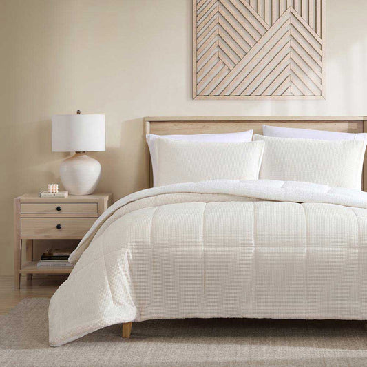 Ardor Boudoir Avalon Faux Fur Sherpa 3 Piece Comforter Set Cream at MyHouse