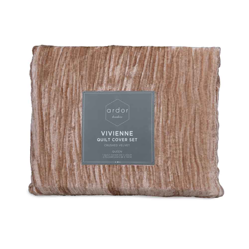 Ardor Boudoir Vivienne Jacquard Queen Quilt Cover Set Champagne at MyHouse