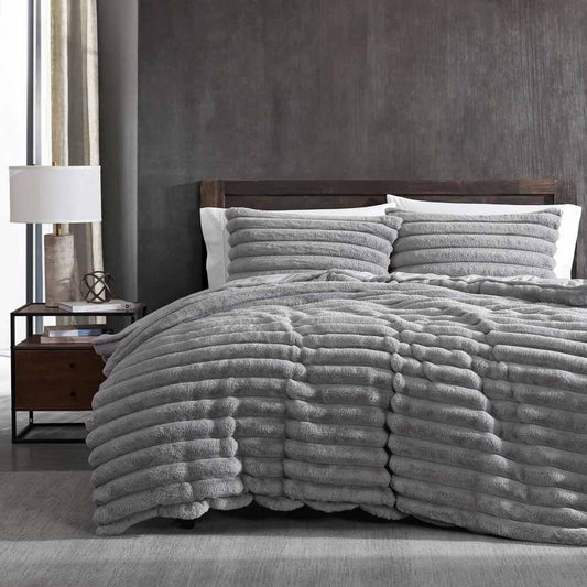 Ardor Jax Chunky Faux Fur Quilt Cover Set