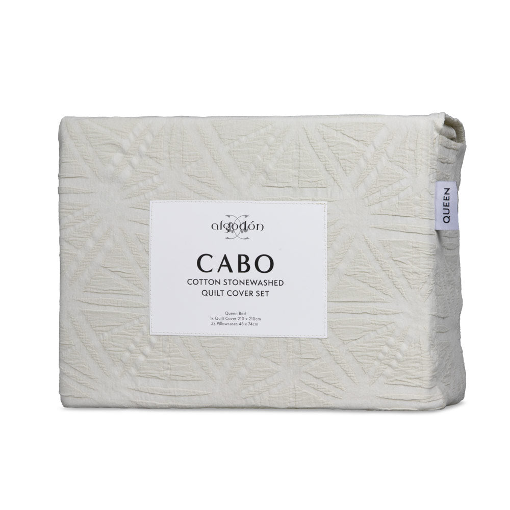 Algodon Cabo Washed Cotton Jacquard Quilt Cover Set