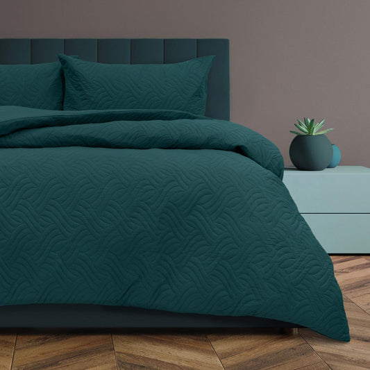 Ardor Boudoir Asher Quilt Cover Set Green at MyHouse