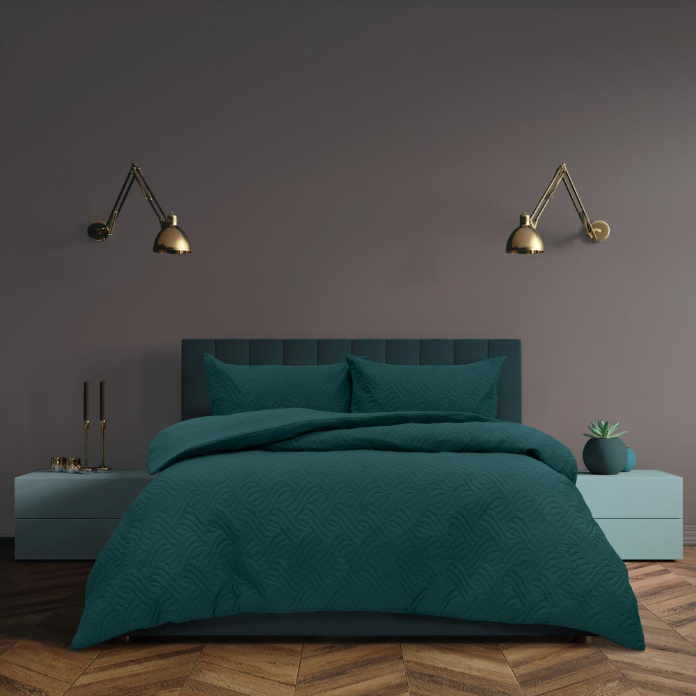 Ardor Boudoir Asher Quilt Cover Set Green at MyHouse