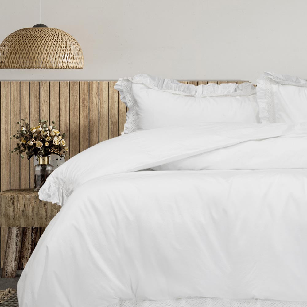 Algodon Adele Ruffle Wash White Quilt Cover Set at MyHouse