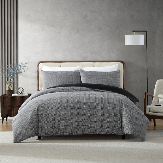 Kenneth Cole Houndstooth Plaid Quilt Cover Set