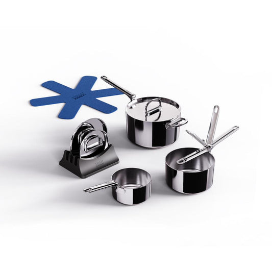 Joseph Joseph Space Steel 3 Piece Stainless Steel Saucepan Set