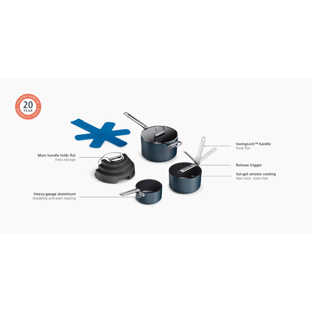 Joseph Joseph Space Stack 3 Piece Non Stick Cookware Set