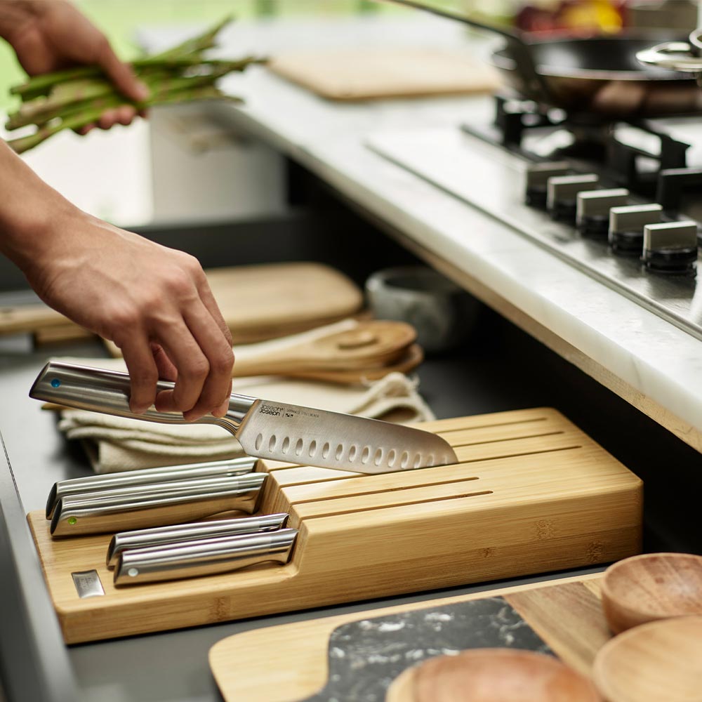 Joseph Joseph Elevate 5 Piece Knife Set with Bamboo Storage Tray