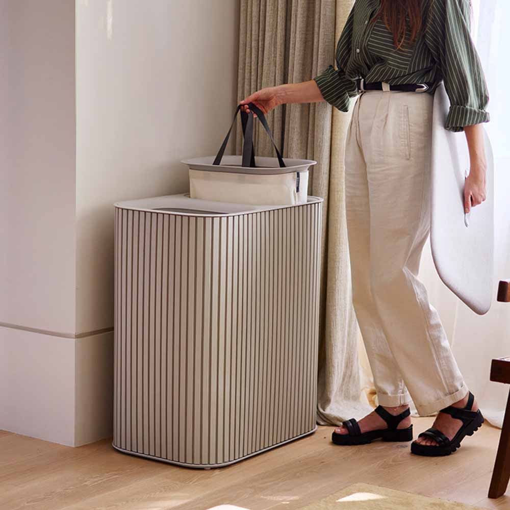 Joseph Joseph Tota Twin Luxe 90L Easy-Empty Bamboo Laundry Basket at MyHouse
