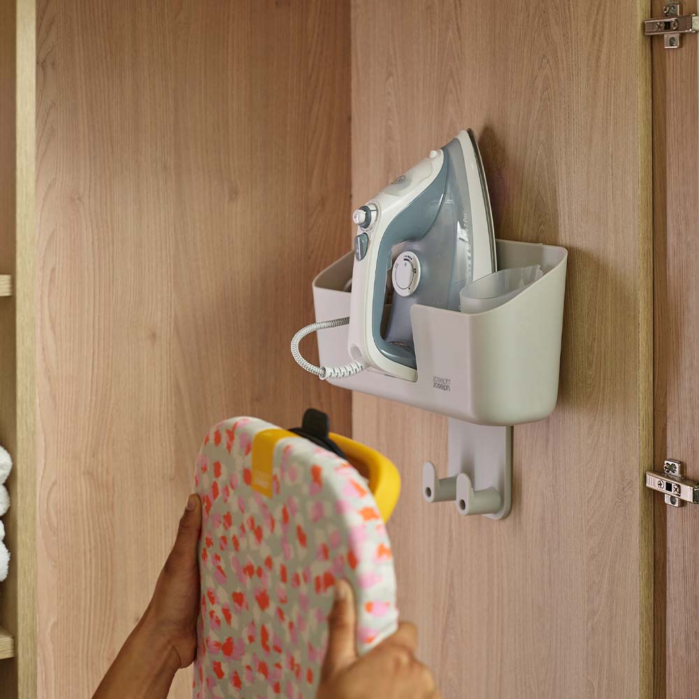 Joseph Joseph Ironhub Wall-Mounted Iron Storage Caddy with Ironing Board Hook