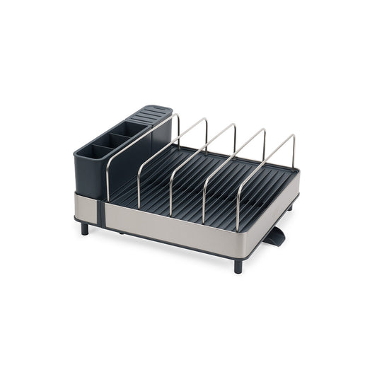 Joseph Joseph Extend Max Steel High-Capacity Expanding Cookware Dish Rack with Draining Spout