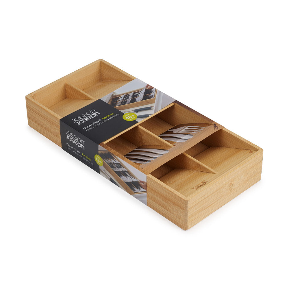 Joseph Joseph DrawerStore Bamboo Large Compact Cutlery Organiser