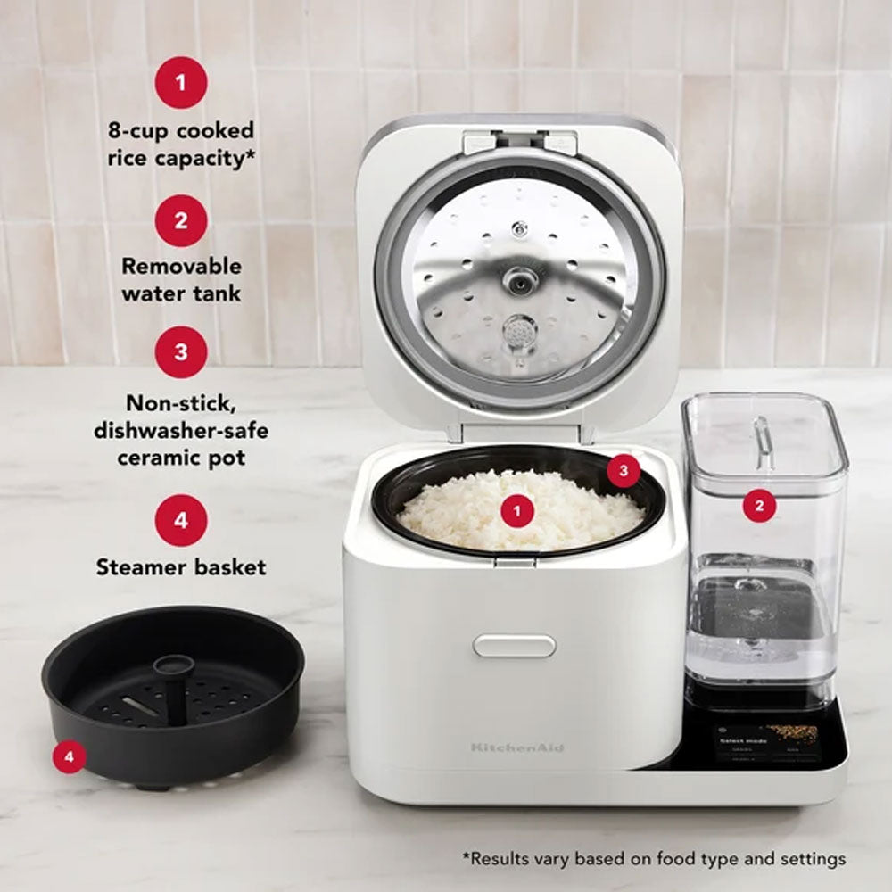 KitchenAid Grain & Rice Cooker Porcelain White