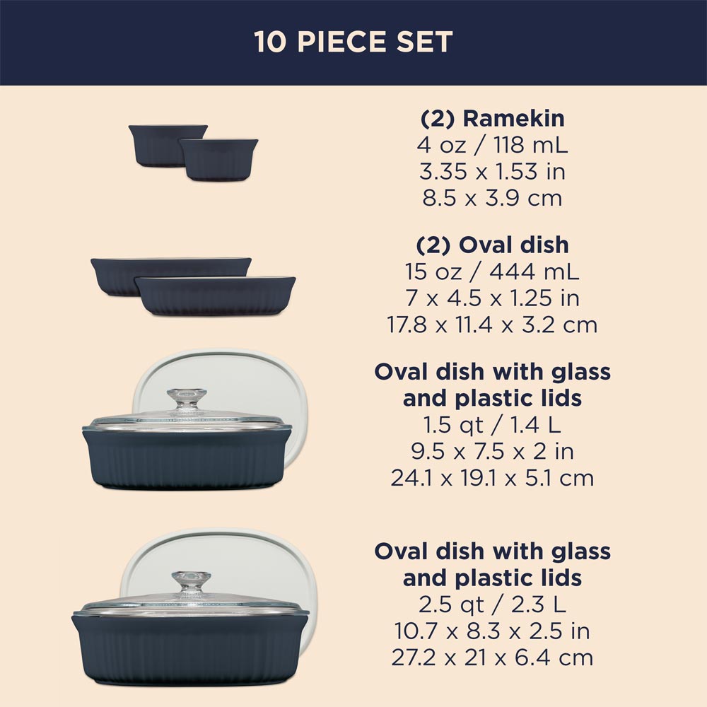 Corningware French Colours 10 Piece Bakeware Set