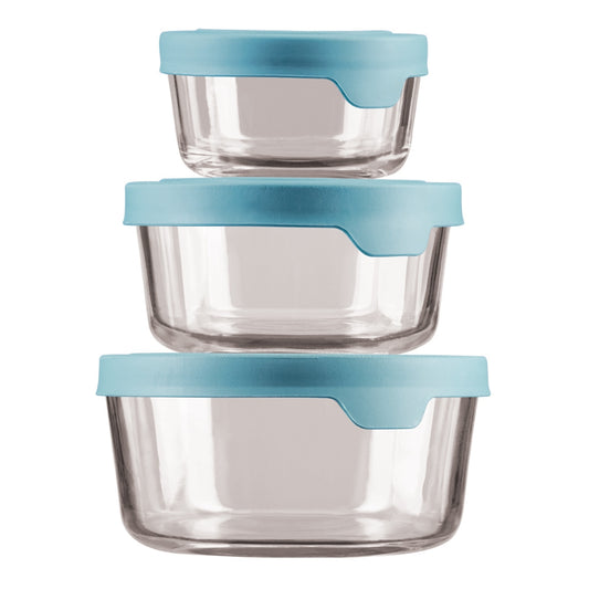 Anchor Hocking Trueseal Storage Container Round 6 Piece Set Blue
