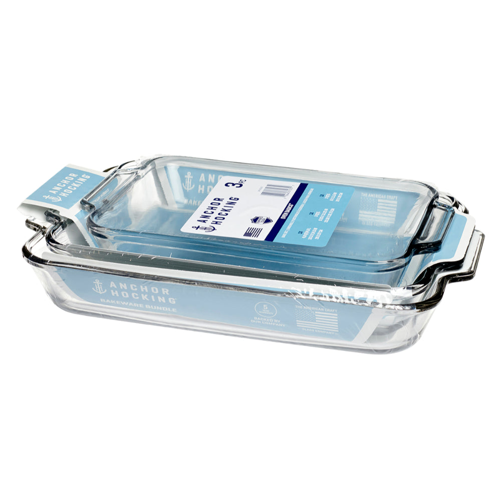 Anchor Hocking Oven Basics 3 Piece Rectangle Bundle
