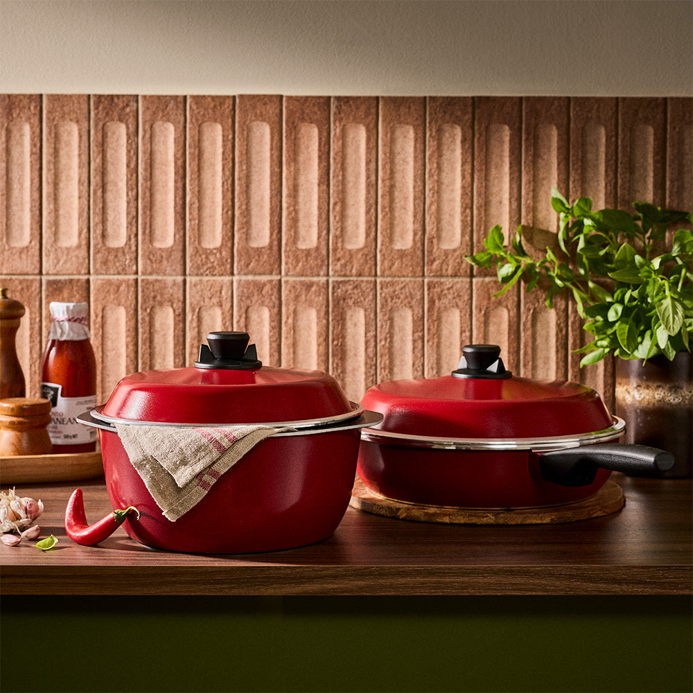 Bessemer 4 Piece Cookware Set Red