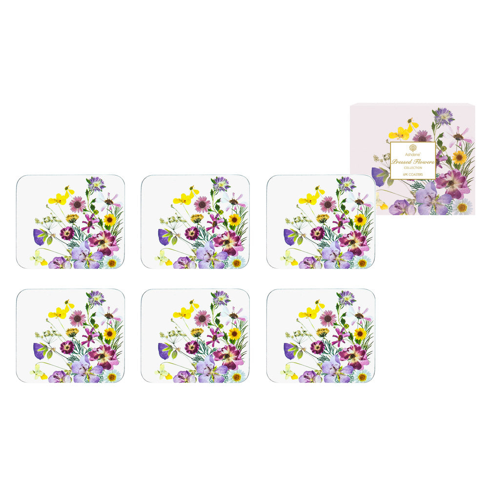 Ashdene Pressed Flowers Set Of 6 Coasters