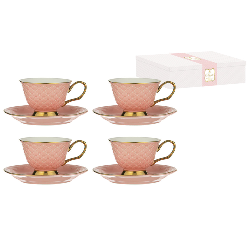 Ashdene Ripple Set of 4 Cup & Saucer