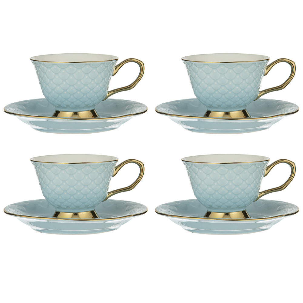 Ashdene Ripple Set of 4 Cup & Saucer