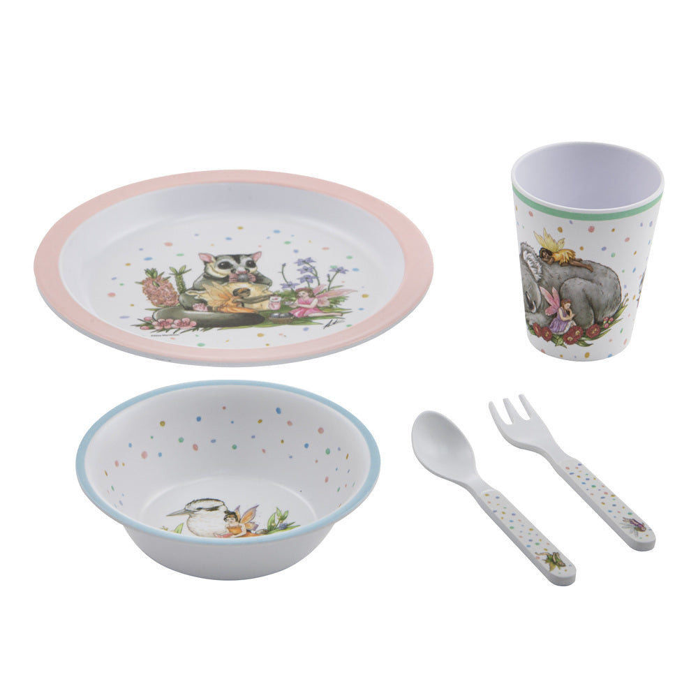 Ashdene Aussie Fairies 5 Piece Kids Dinner Set