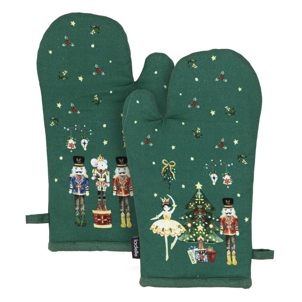 Ashdene Christmas Wonderland Apron & Oven Mitt Set Green