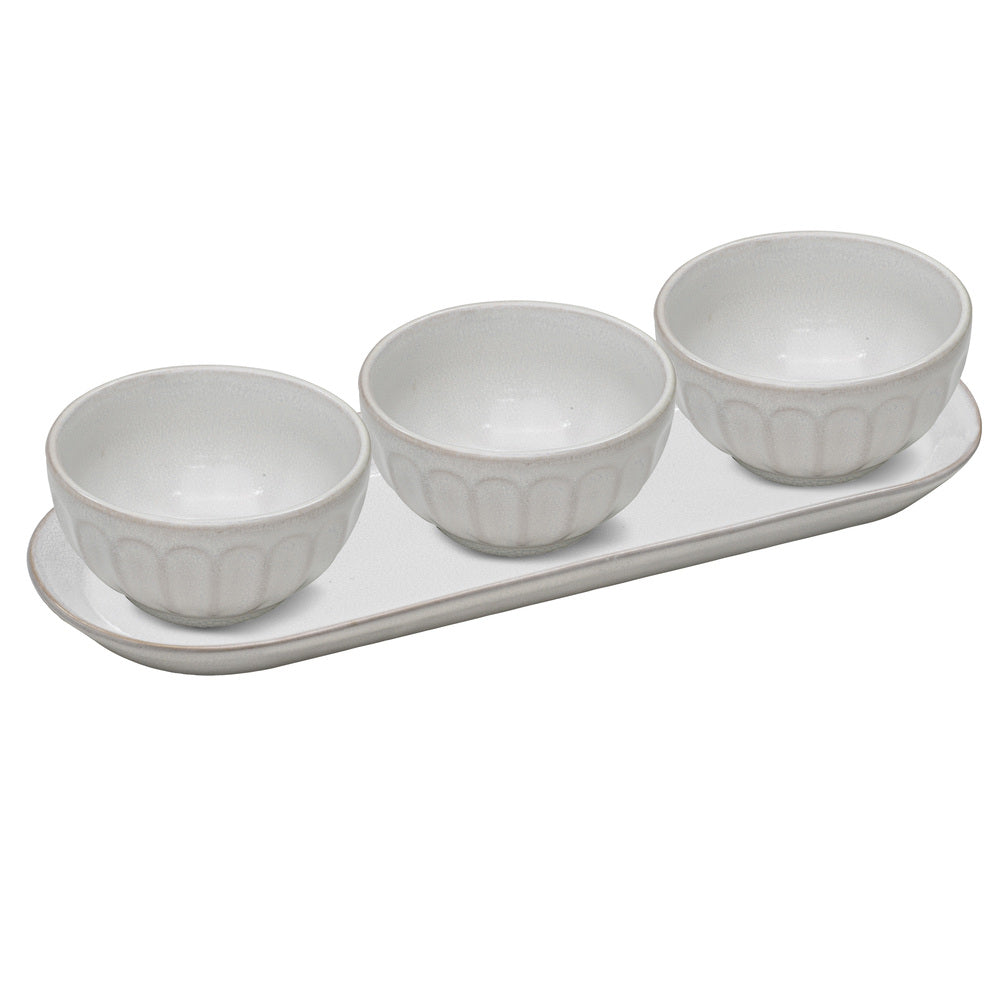 Ladelle Marguerite 4 Piece Bowl & Tray Set