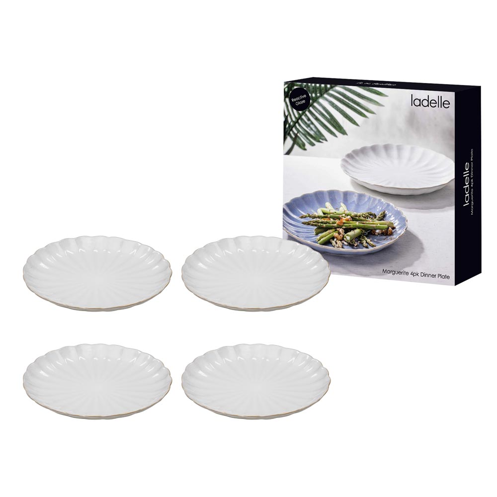 Ladelle Marguerite 4 Piece Dinner Plate Set