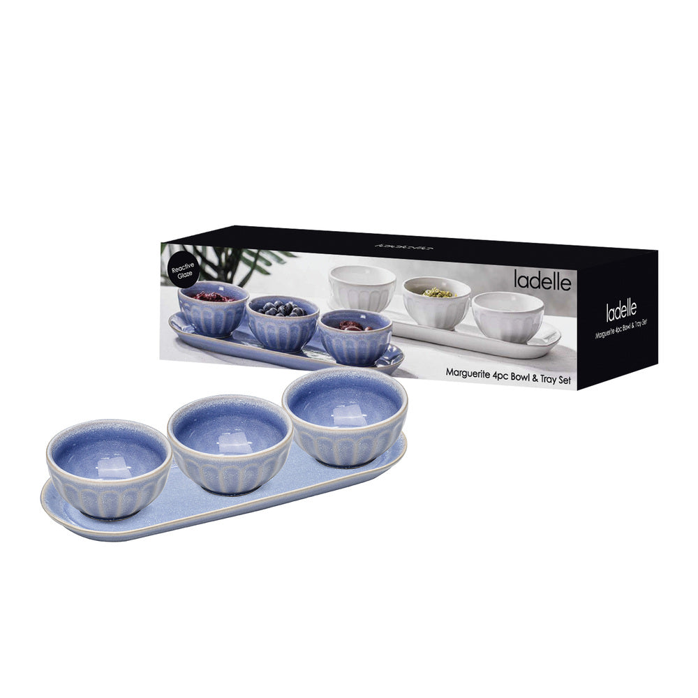 Ladelle Marguerite 4 Piece Bowl & Tray Set