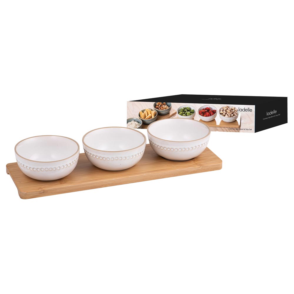 Ladelle Cameo 4 Piece Bowl & Tray Set